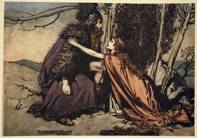 &39;お父さん！お父さん！ 1910年の「ラインゴールドとヴァルキリー」からの挿絵 作： Arthur Rackham